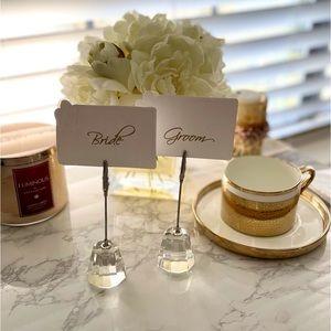 Crystal Place Card Holders - Set of Six Per Pack